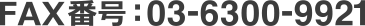 FAX番号:03-6300-9921