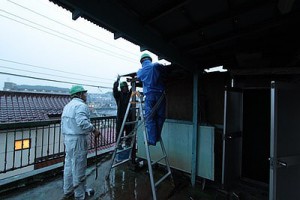 東村山市の管理物件で台風対策をしている写真①