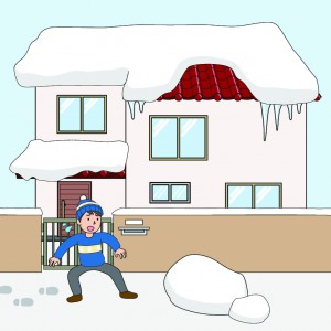 【特定空き家】落雪のイラスト